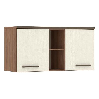 Armário Aéreo Modulado 2 Portas 145cm Vanilla C/Linho