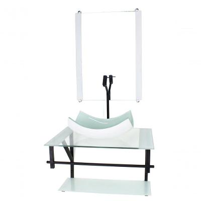 Gabinete De Vidro Ap Cuba Retangular Curvada Branco