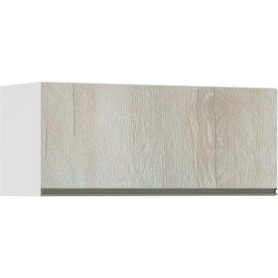 Armário Basculante 90cm 1 Porta Branco Polar C/Legno Crema