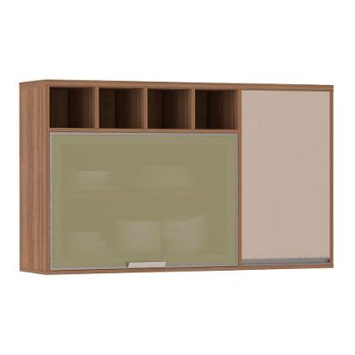 Armário Aéreo 120cm 1 Porta 1 Porta Basculante Vidro Reflect