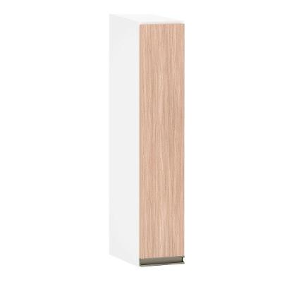 Armário Aéreo 15cm 1 Porta Pérola Branco Polar C/Cumaru