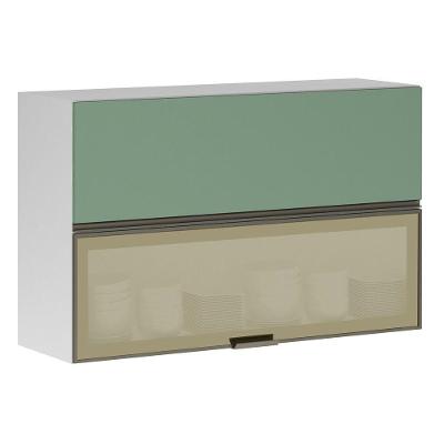 Armário Basculante 120cm 2 Portas E C/Vidro Reflecta Bronze