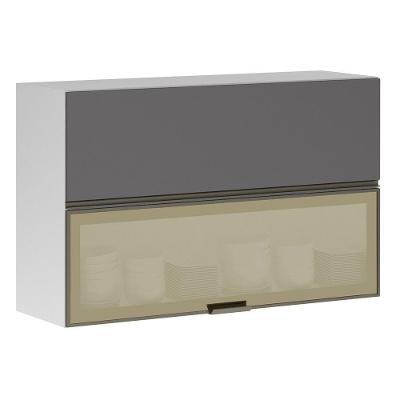 Armário Basculante 120cm 2 Portas E C/Vidro Reflecta Bronze