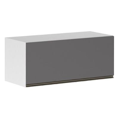 Armário Basculante 90cm 1 Porta Branco Polar C/Cinza Puro