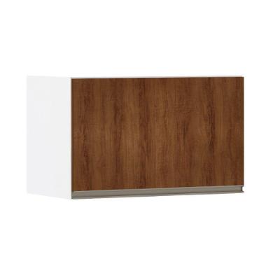 Armário Basculante 60cm 1 Porta Branco Polar C/Nogueira