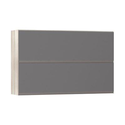 Armário Basculante Duplo 120cm 2 Portas Legno Crema C/Cinza