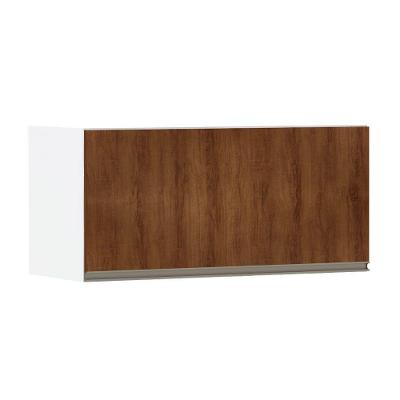 Armário Basculante 80cm 1 Porta Branco Polar C/Nogueira