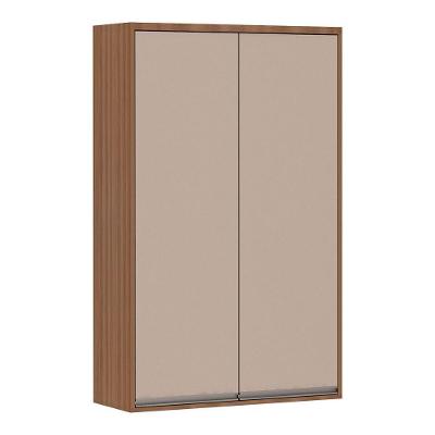 Armário Aéreo Cristaleira 80cm 2 Portas Lari Vanilla