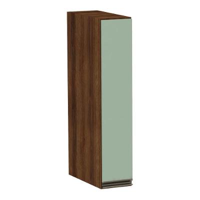 Armário Aéreo 15cm 1 Porta Nogueira C/Verde