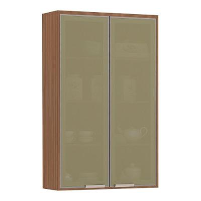 Armário Aéreo Cristaleira 80cm 2 Portas C/Vidro Reflecta