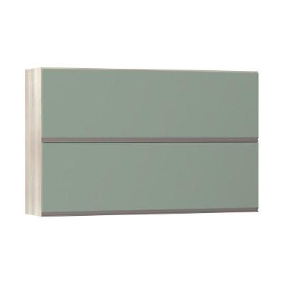 Armário Basculante Duplo 120cm 2 Portas Legno Crema C/Verde