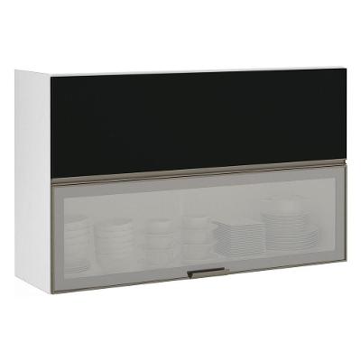 Armário Basculante 120cm 2 Porta Prata Branco Polar