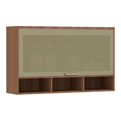 Armário Aéreo 120cm 1 Porta Basculante C/Vidro Reflecta