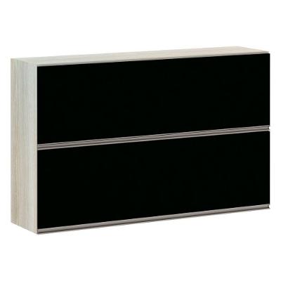 Armário Basculante Duplo 120cm 2 Portas Legno Crema C/Preto
