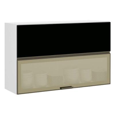 Armário Basculante 120cm 2 Portas E C/Vidro Reflecta Bronze