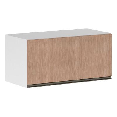 Armário Basculante 80cm 1 Porta Branco Polar C/Cumaru