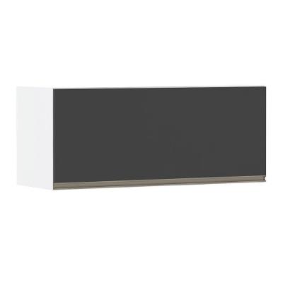 Armário Basculante 90cm 1 Porta Branco Polar C/Preto