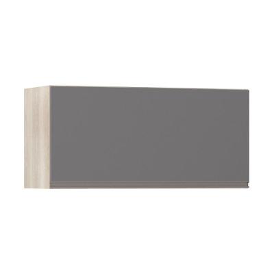 Armário Basculante 80cm 1 Porta Legno Crema C/Cinza Puro