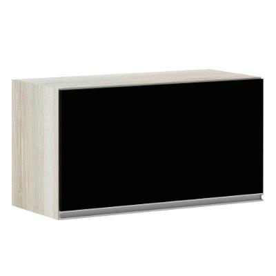 Armário Basculante 70cm 1 Porta Lis Legno Crema C/Preto Tx
