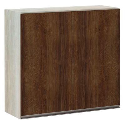 Armário Luciane 80cm 2 Portas Luci Legno Crema C/Nogueira