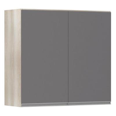 Armário Luciane 80cm 2 Portas Lis Legno Crema C/Cinza Puro