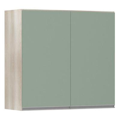 Armário Luciane 80cm 2 Portas Lis Legno Crema C/Verde Jade