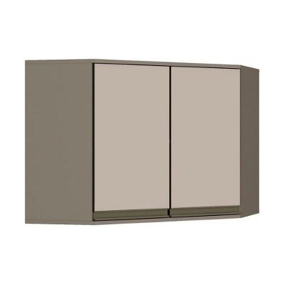 Módulo Cozinha Henn Connect Armário Canto Oblíquo  c/ 2 Portas Duna/Cristal