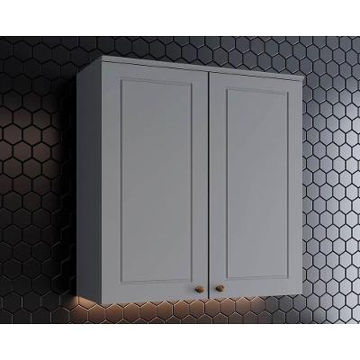 Armário de Cozinha Modulado Americana c/ 2 Portas 80cm Cinza - Henn