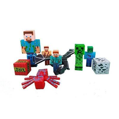 Kit Cartelado Minecraft 3 Bonecos Dragão + Creeper + Aranha