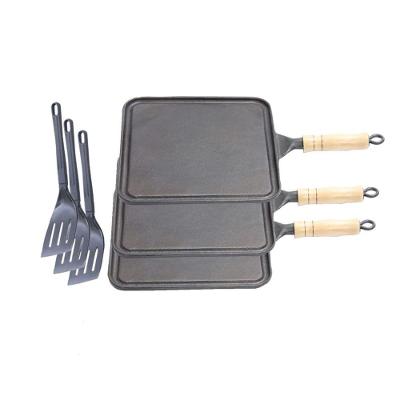 Kit 3 Bifeteiras Antiaderente Lisa 23X23Cm E 3 Espátulas