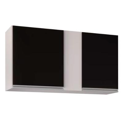 Armário Aéreo 02s Agata 100cm Branco Preto