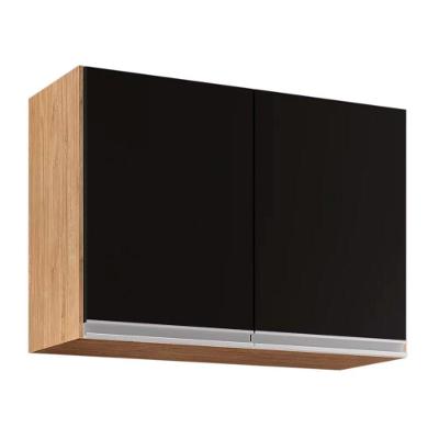 Armário Aéreo 02s Eva 80cm Castanho Preto