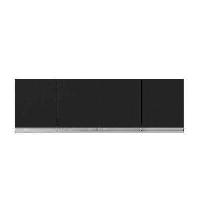 Armário Aéreo Andréia Para Cozinha Com 4 Portas 150 Cm Preto/fosco