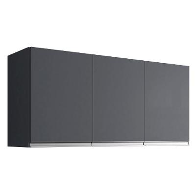 Armário Aéreo 120cm 3 Portas Andréia Cinza - Ajl Móveis