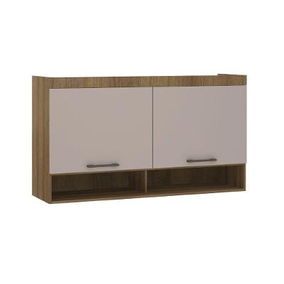 Armário Aéreo Maleiro Modulado 145cm 2 Portas Basculantes Paris Avelã Pf Com Cinammon Pf