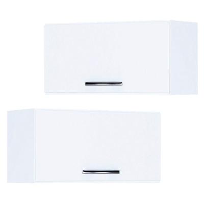 Kit 02 Armários Aéreo Geladeira Cozinha 60cm 1Porta Branco