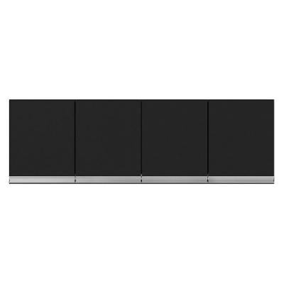Armário De Cozinha Aéreo 160cm 4 Portas Preto