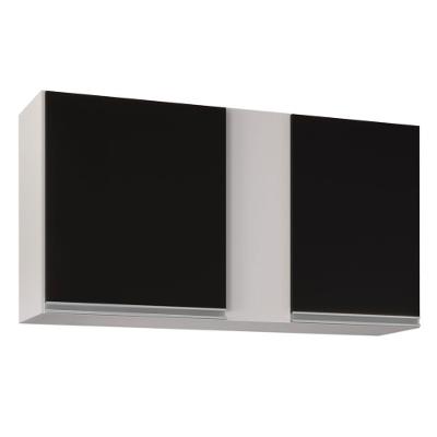 Armário Aéreo 100cm 2 Portas Indiana Branco preto