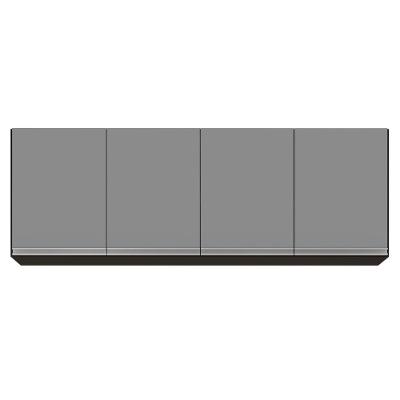 Armário Aéreo 160cm 4 Portas Nevada Preto cinza