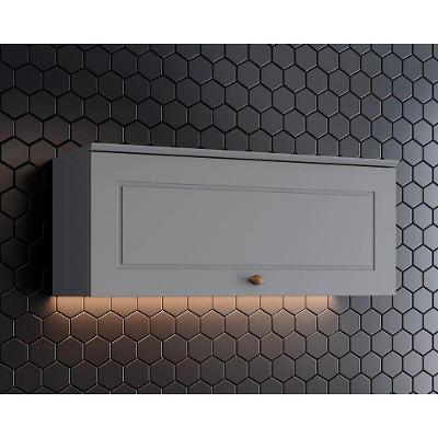 Armário Aéreo Cozinha Modulado Americana 1 Porta Basculante 80cm Cinza - Henn