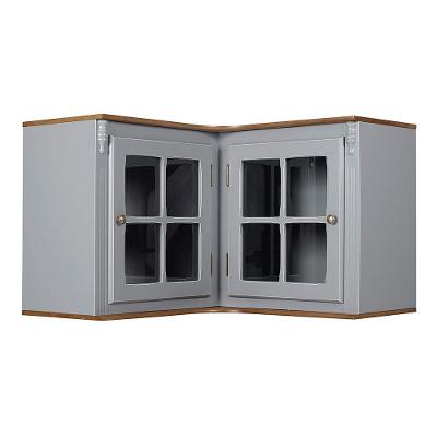 Aéreo De Canto Cozinha 2 Portas De Vidro Hannover - M550708V Garapa - Verniz