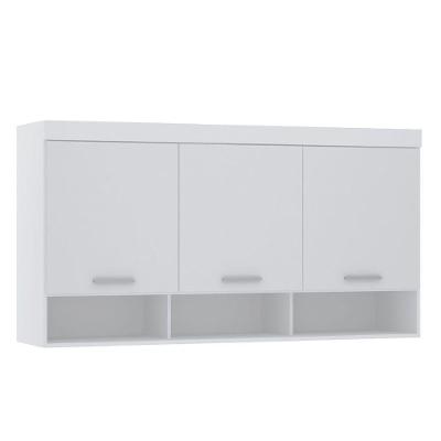 Armário Aéreo Maleiro Modulado 165cm 3 Portas Alpes Luciane Móveis Branco Pf Com Branco Pf