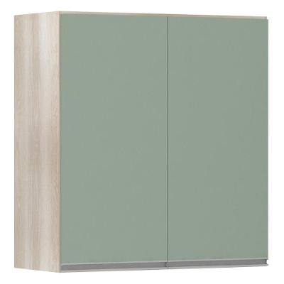 Armário Luciane 70cm 2 Portas Lis Legno Crema C/Verde Jade