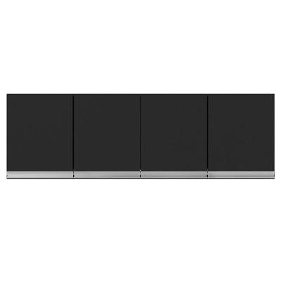 Armário Aéreo Cozinha 4 Portas 160 Cm Preto Fosco