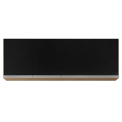Armário Aéreo 160cm 4 Portas Nevada Castanho/preto - Lumil Móveis