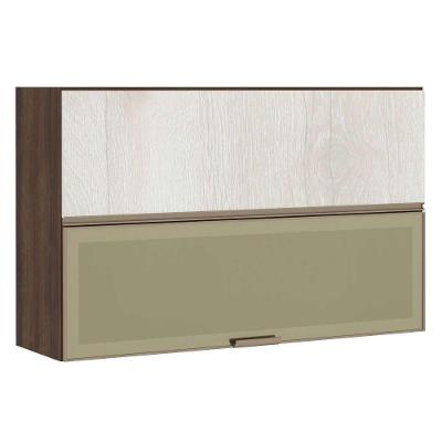 Armário Aéreo 120cm 2 Portas Bronze Dourado Com Legno Crema