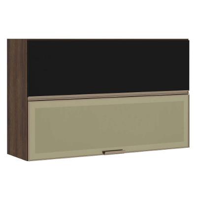 Armário Aéreo 120cm 2 Portas Bronze Dourado Com Preto Txt