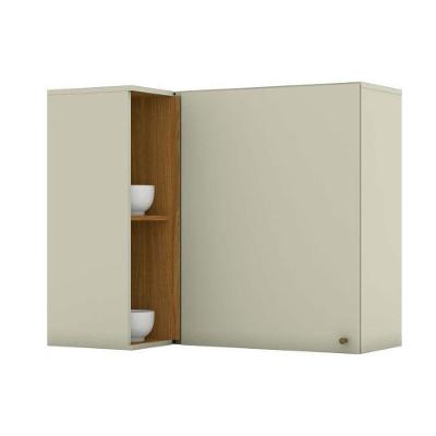 Armário de Cozinha Modulado  Canto Reto Essência c/ 1 Porta Areia/Nature - Henn