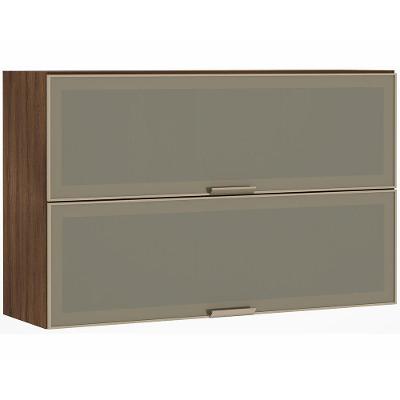 Armário Aéreo 120cm 2 Portas Inox Com Bronze Dourado