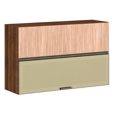 Armário Aéreo 120cm 2 Portas Bronze Dourado Com Cumaru